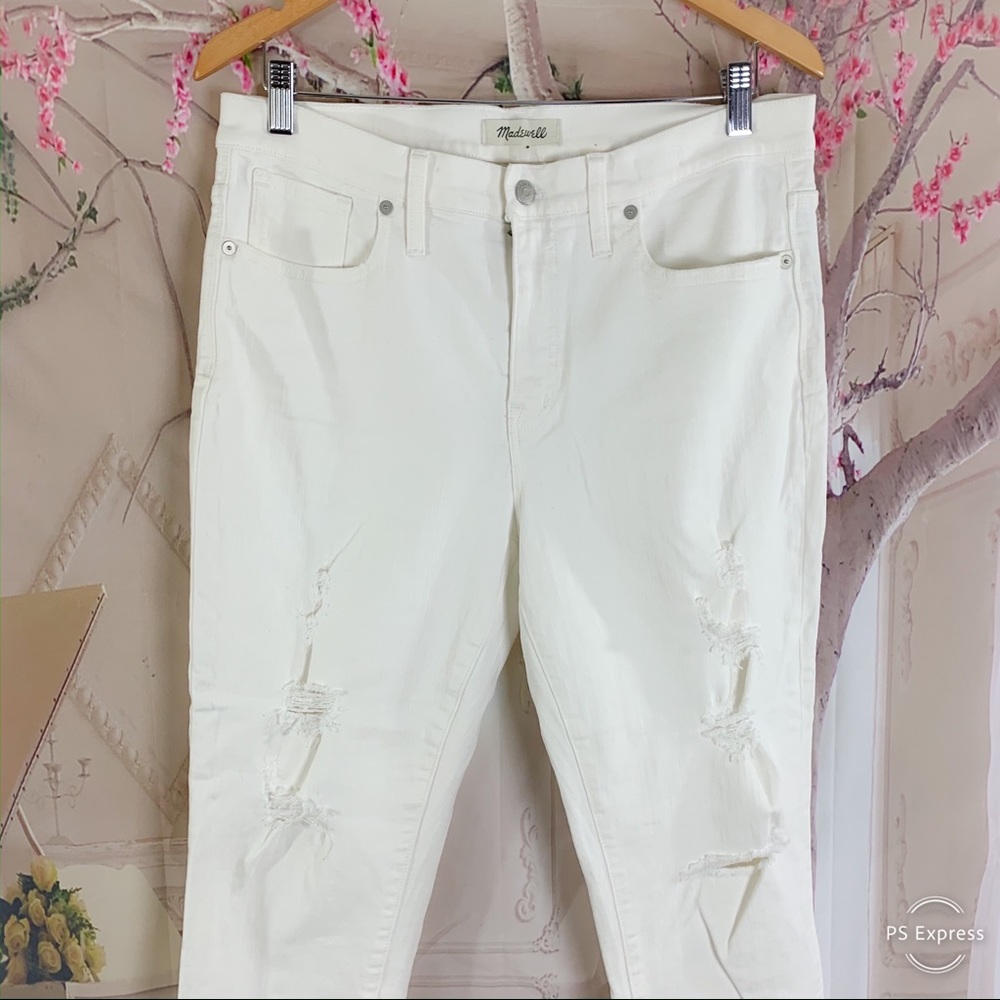 Madewell High Rise Distressed Crop Skinny Jeans - Picture 3 of 9
